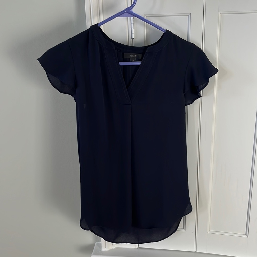 J.Crew Navy Silk Blouse